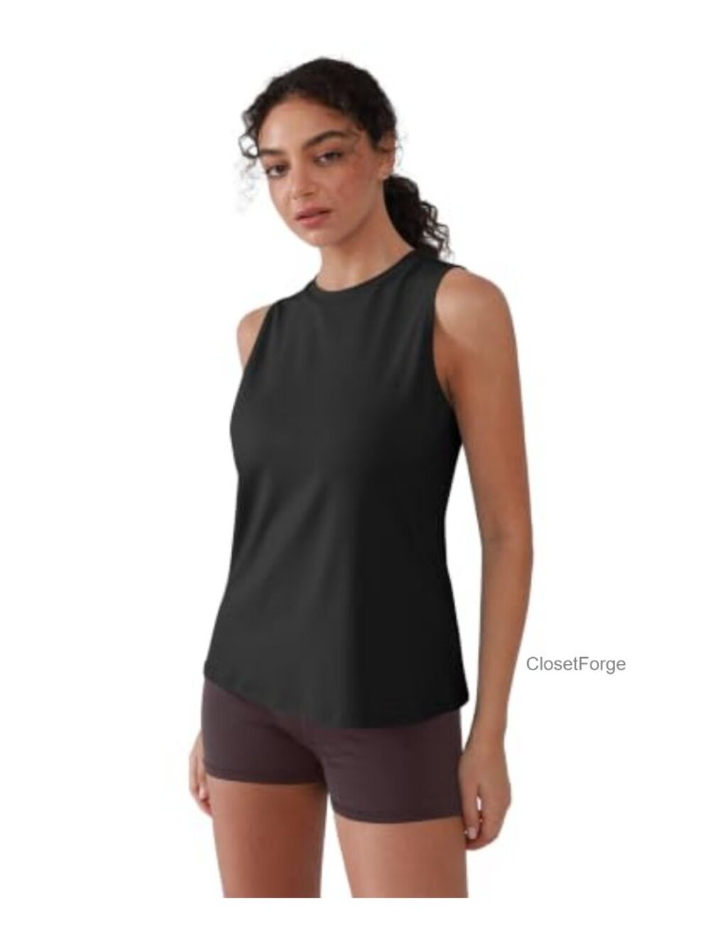 Cross Backless Workout Tank Open Back Athletic Sleeveless Loose Fit Racerback - Picture 4 of 6